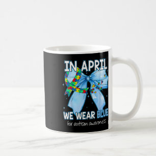 Coquette Bow im April tragen wir Blau für Autismus Kaffeetasse
