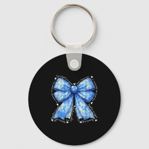 Coquette Bow im November tragen wir Blau für Diabe Schlüsselanhänger