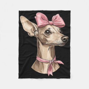 Coquette Bow Italienischer Windhund Hund Mama Rosa Fleecedecke