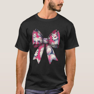 Coquette-Bow-Kitsune-Fuchs-Maskenmuster Rosa Band  T-Shirt