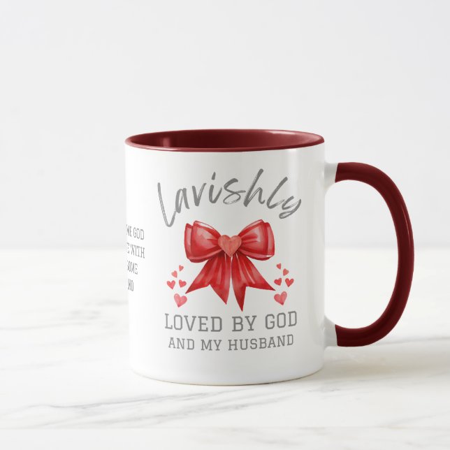 Coquette Bow LAVISHLY LOVED Christlich Valentine Tasse (Rechts)