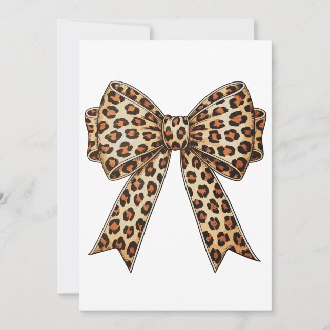 Coquette Bow Leopard Cheetah Sublimation Einladung (Vorderseite)