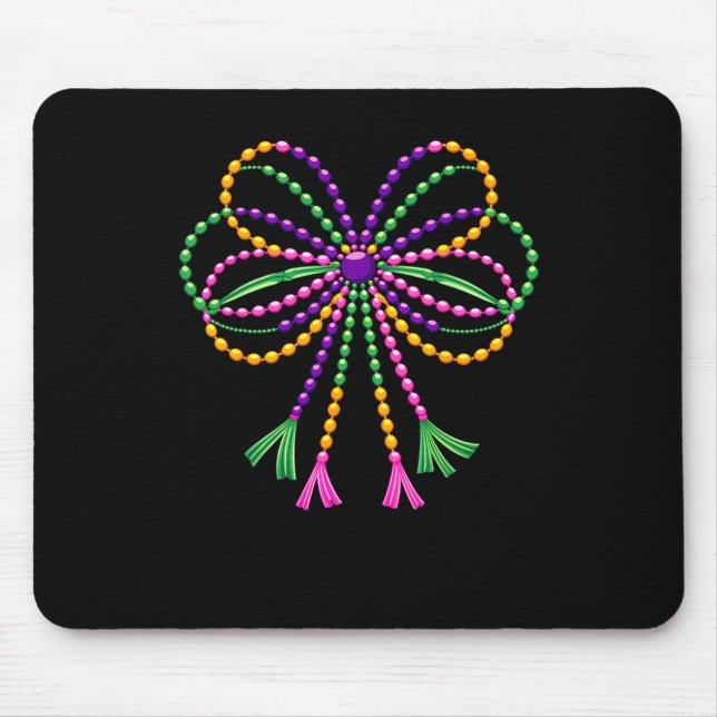 Coquette Bow Mardi Gras Festival Lilie Carn Mousepad (Vorne)
