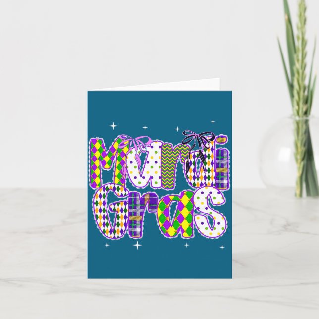 Coquette Bow Mardi Gras New Orleans Louisiana Dalm Karte (Vorderseite)