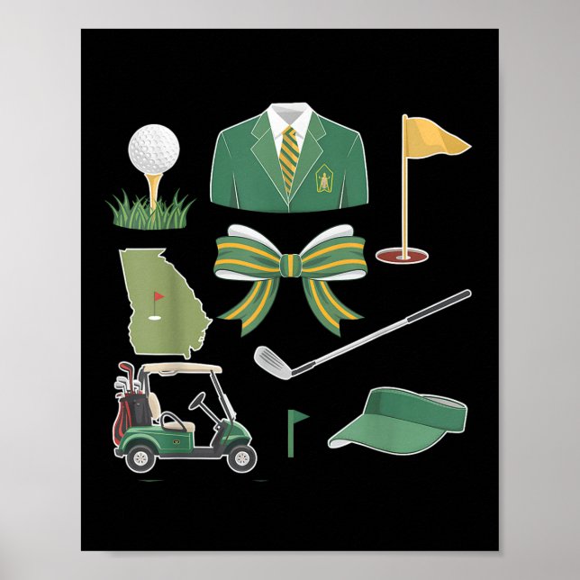 Coquette Bow Masters Golf Turnier Grafik für W Poster (Vorne)