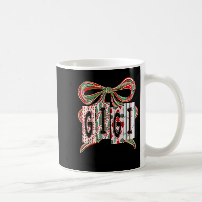 Coquette Bow Merry Christmas Gigi Grandma Xmas Paj Kaffeetasse (Rechts)
