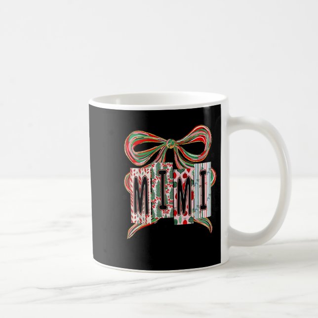 Coquette Bow Merry Christmas Mimi Grandma Xmas Paj Kaffeetasse (Rechts)
