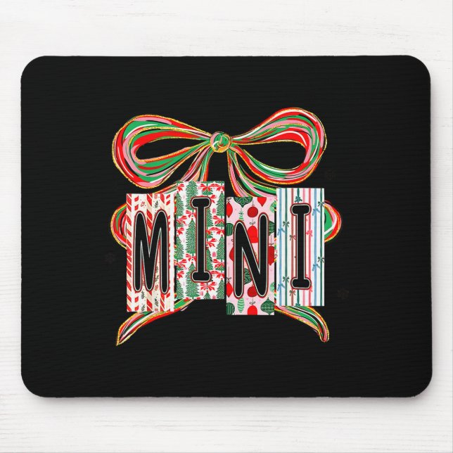 Coquette Bow Merry Christmas Mini Grandma Xmas Paj Mousepad (Vorne)
