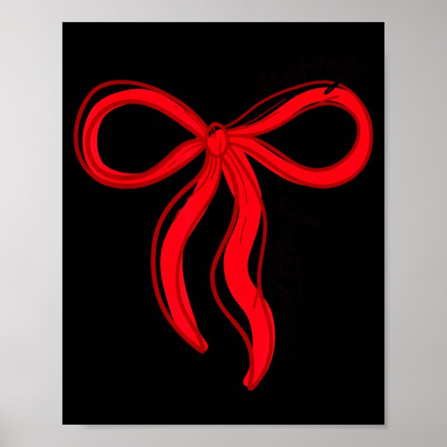 Coquette Bow Merry Christmas Xmas Family Pajamas H Poster (Vorne)