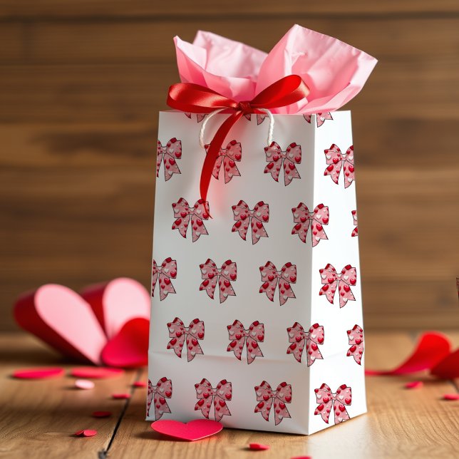 Coquette Bow Muster Valentinstag Kleine Geschenktüte (Happy Valentine's Day Coquette Bow Pattern Small Gift Bag
)