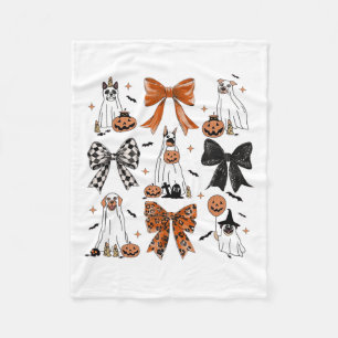 Coquette Bow Niedlich Ghost Hunde Halloween Pumpki Fleecedecke