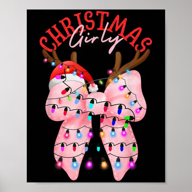 Coquette Bow Nk Gingerbrett Weihnachten Weihnachte Poster (Vorne)