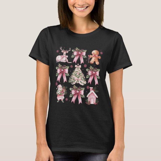 Coquette Bow Nk Weihnachtsbaum Santa Gingerbread X T-Shirt (Vorderseite)