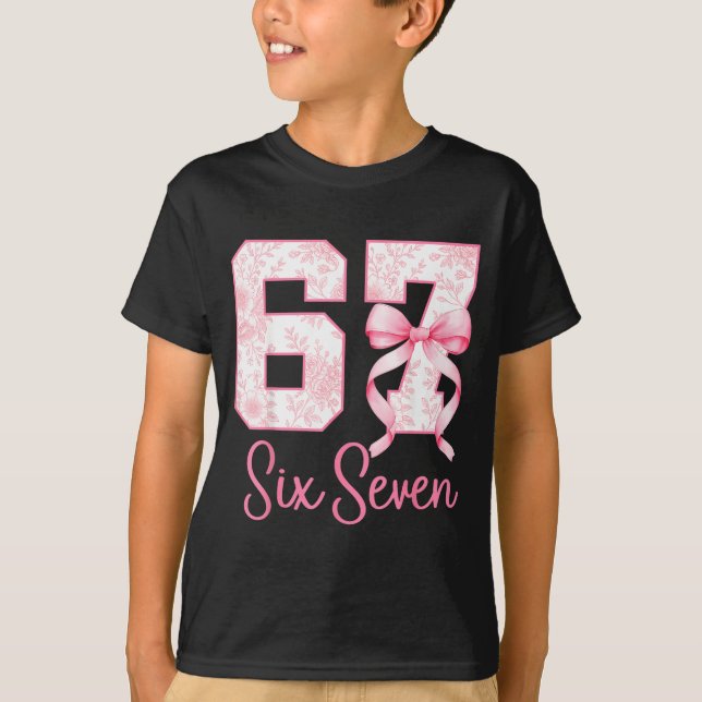 Coquette Bow Number 67 Funny Meme Nk Floral Women  T-Shirt (Vorderseite)