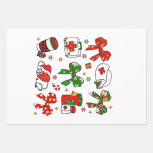 Coquette Bow Nurse Weihnachtsnachtsnahrung Merry X Geschenkpapier Set