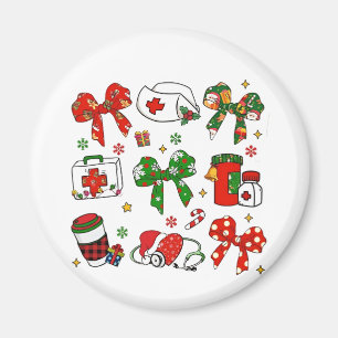 Coquette Bow Nurse Weihnachtsnachtsnahrung Merry X Magnet