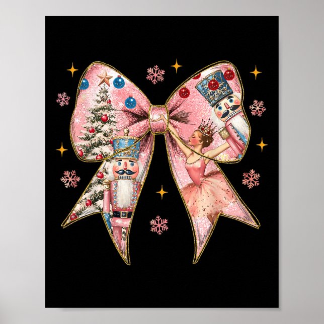 Coquette Bow Nutcracker WeihnachtsWeihnachtsWeihna Poster (Vorne)