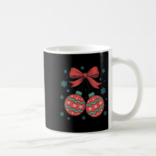 Coquette Bow Ornament Cherries Christmas Holiday G Kaffeetasse (Rechts)