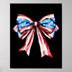 Coquette Bow Patriotic Usa Flag Happy 4. Juli Poster