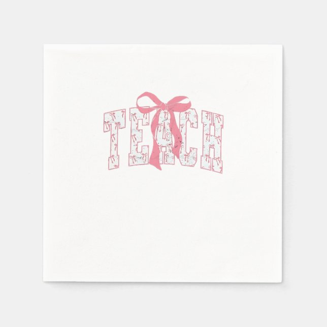 Coquette Bow Pencil Design Lehrer Serviette (Vorderseite)