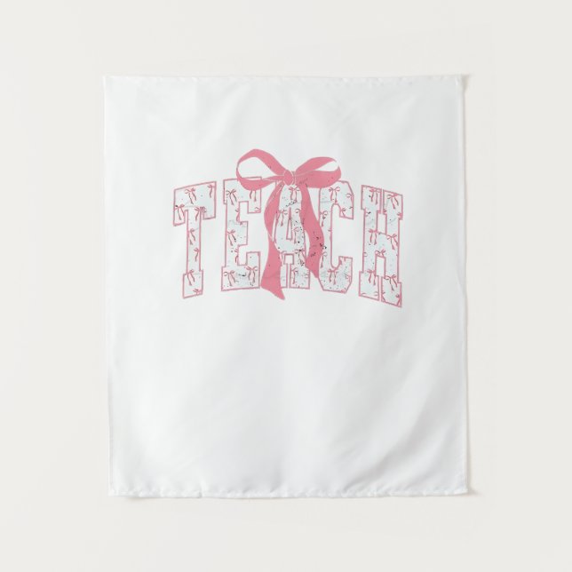 Coquette Bow Pencil Design Lehrer Wandteppich (Vorderseite)