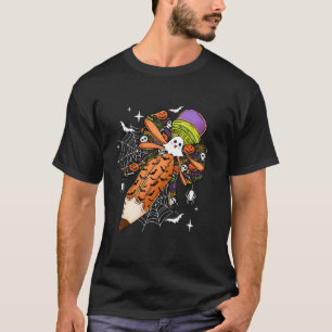 Coquette Bow Pencil Lehrer Ghost Spooky Season Ha T-Shirt