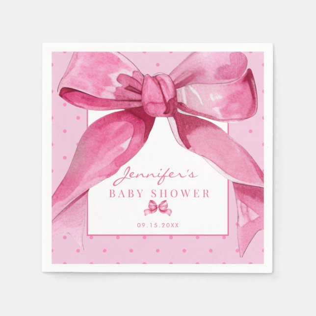 Coquette Bow | Pink Baby Girl Dusche Serviette (Vorderseite)