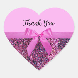 Coquette Bow & Pink Lila Glitzer Name Herz-Aufkleber