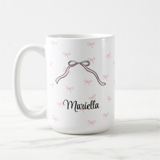Coquette Bow Pink Personal Name Cup Coffee Mug Kaffeetasse