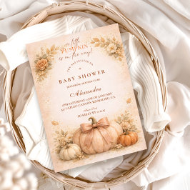 Coquette Bow Pumpkin Fall Baby Shower Einladung