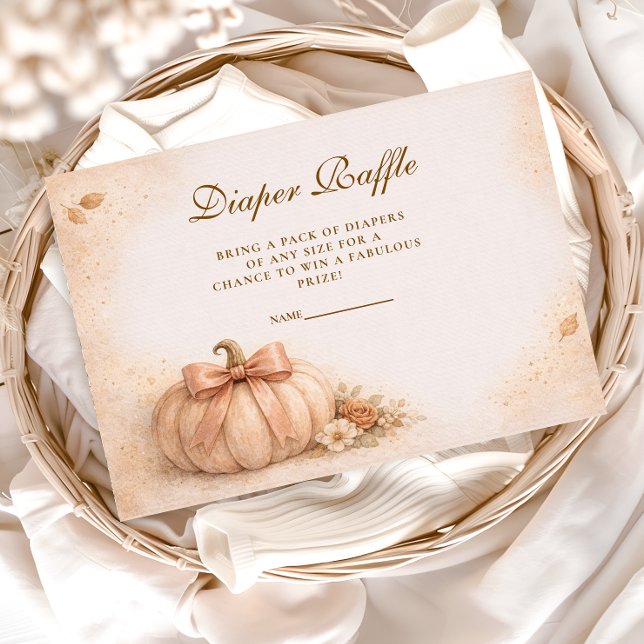 Coquette Bow Pumpkin Fall Diapper Raffle Begleitkarte (Von Creator hochgeladen)
