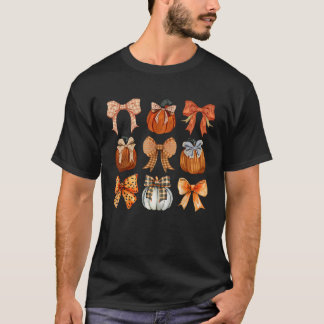 Coquette Bow Pumpkin Saison Erntedank Herbstfest T-Shirt