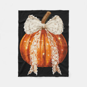 Coquette Bow Pumpkin Saison Herbst Y'all Fleecedecke