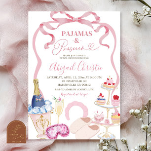 Coquette-Bow-Pyjamas und Processo-Brautjungfernpar Einladung