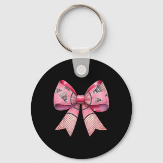 Coquette Bow Ribbon Badminton Shuttle Racket Pink Schlüsselanhänger