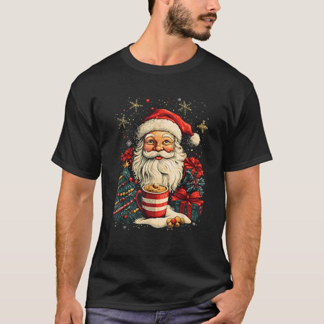 Coquette Bow Santa Candy Girly Xmas Christmas Tree T-Shirt (Vorderseite)