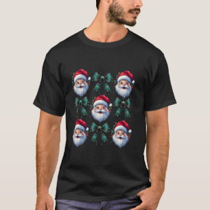 Coquette Bow Santa Claus Frohe Weihnachten Frauen  T-Shirt