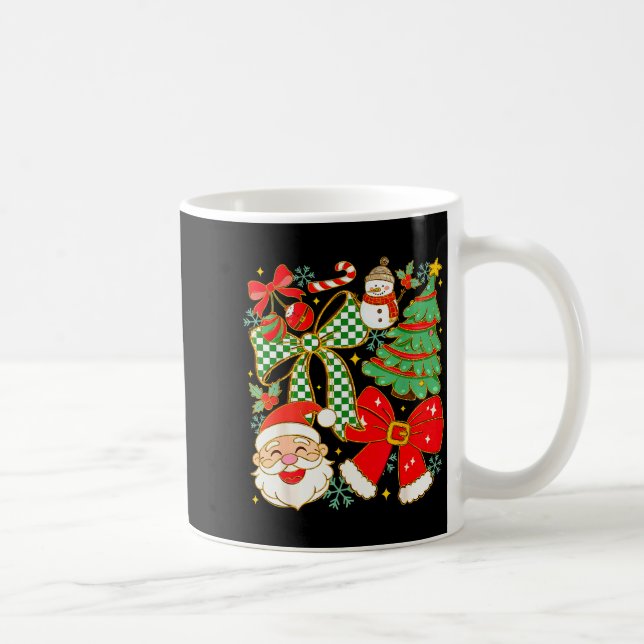 Coquette Bow Santa Claus Merry Christmas Women Xma Kaffeetasse (Rechts)