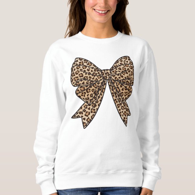 Coquette Bow Shirt Leopard Print Bow Sweatshirt (Vorderseite)