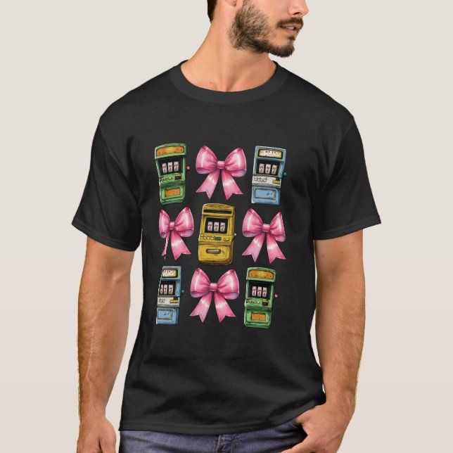 Coquette Bow Slot Machine Gambling Gambler Mütter T-Shirt (Vorderseite)