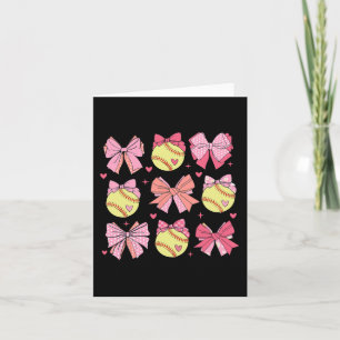 Coquette Bow Softball Mama Mothers Day Softball Ma Karte