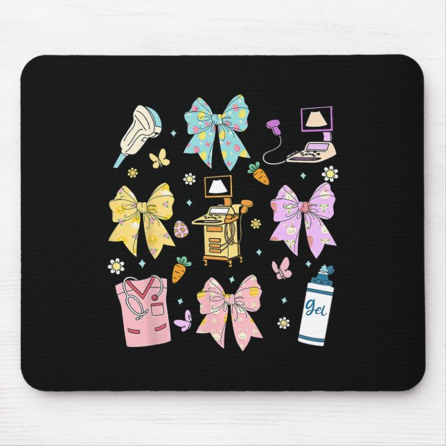Coquette Bow Sonographin Osterfeier Ultrasound Tec Mousepad (Vorne)