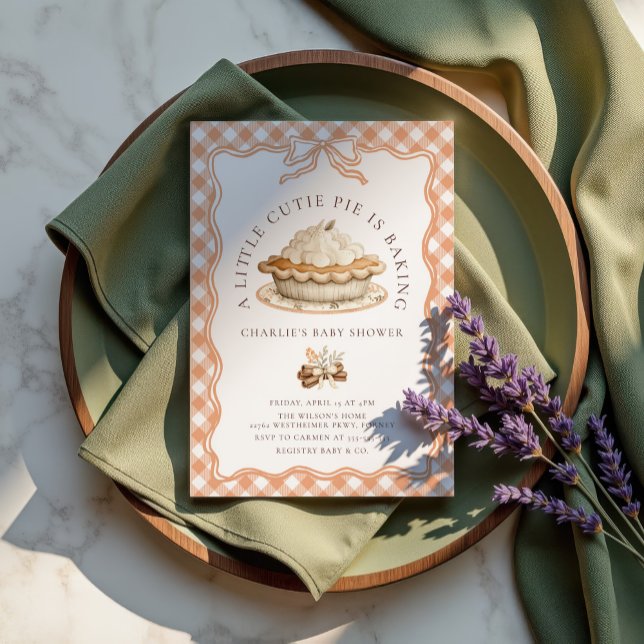 Coquette Bow Süsse Pie Fall Baby Dusche Einladung (Von Creator hochgeladen)