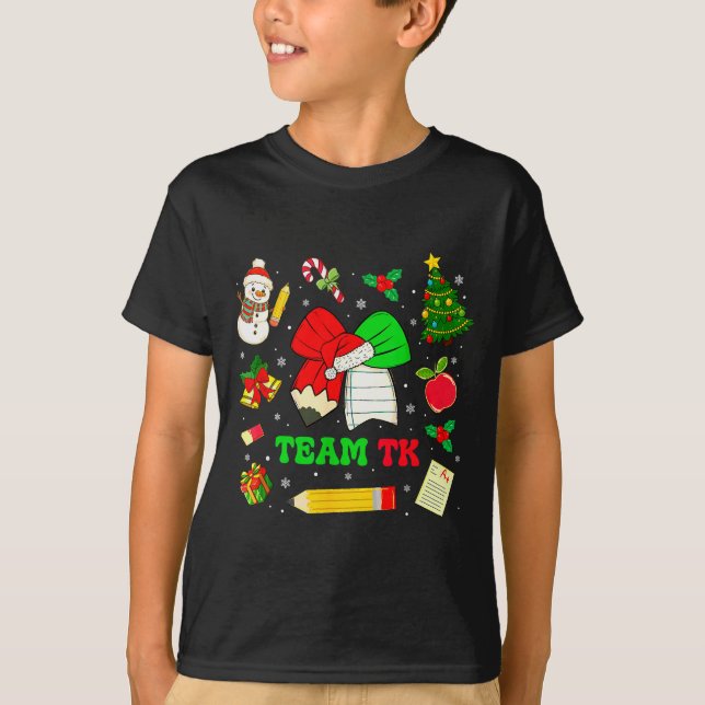 Coquette Bow Team Tk Christmas Transitional Kinder T-Shirt (Vorderseite)