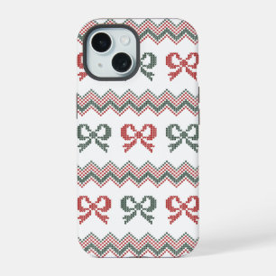 Coquette Bow Ugly Sweater Weihnachtsfeiertag iPhone 15 Hülle