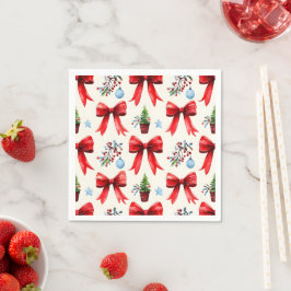 Coquette Bow und Christmas Tree Napkins Serviette