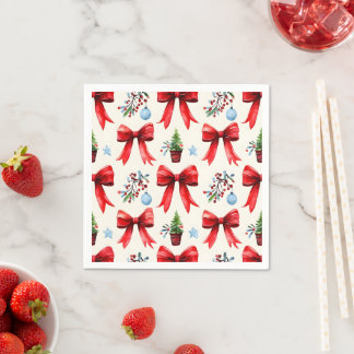 Coquette Bow und Christmas Tree Napkins Serviette