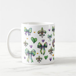 Coquette Bow und Mardi Gras Vibes Kaffeetasse