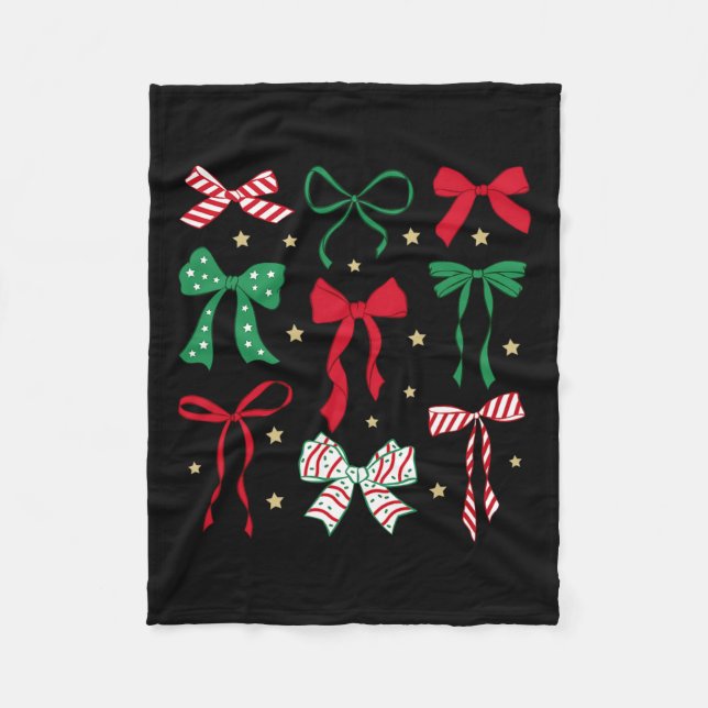 Coquette Bow Weihnachten Weihnachten Weihnachten W Fleecedecke (Vorderseite)