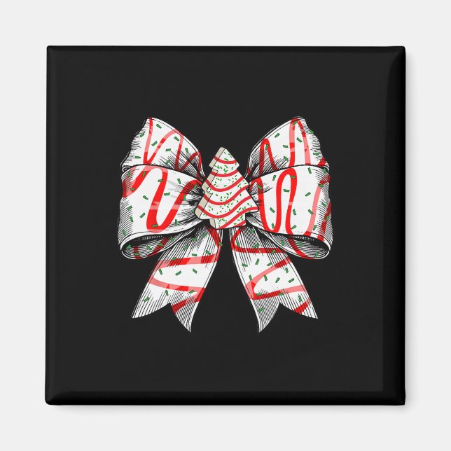 Coquette Bow Weihnachtsbaum Kuchen Weihnachten Vib Magnet (Vorne)